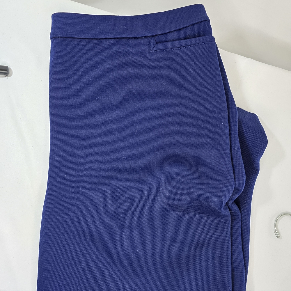 Susan Graver Pique Knit Pull-on Slim Leg Navy Blue Ankle Pants 2X